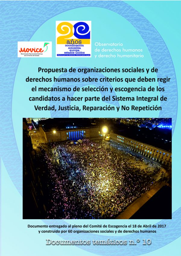 Organizaciones sociales proponen criterios para elegir a los candidatos del SIVJRNR